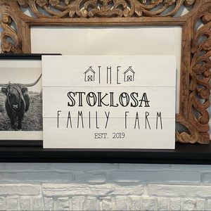 Farmhouse Family Name Sign | Rae Dunn Inspired | Country Rustic Personalized